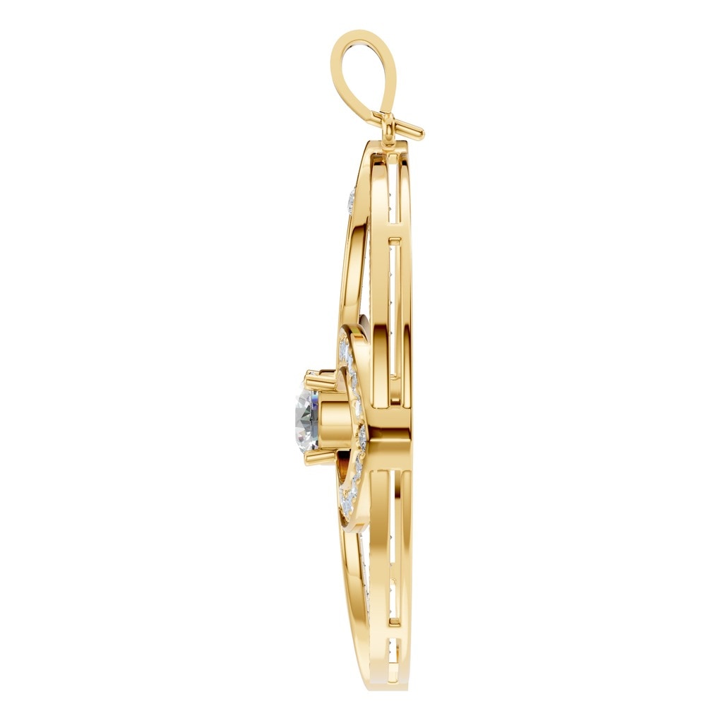 PE-4098 Yellow Gold Pendant SET - Side View