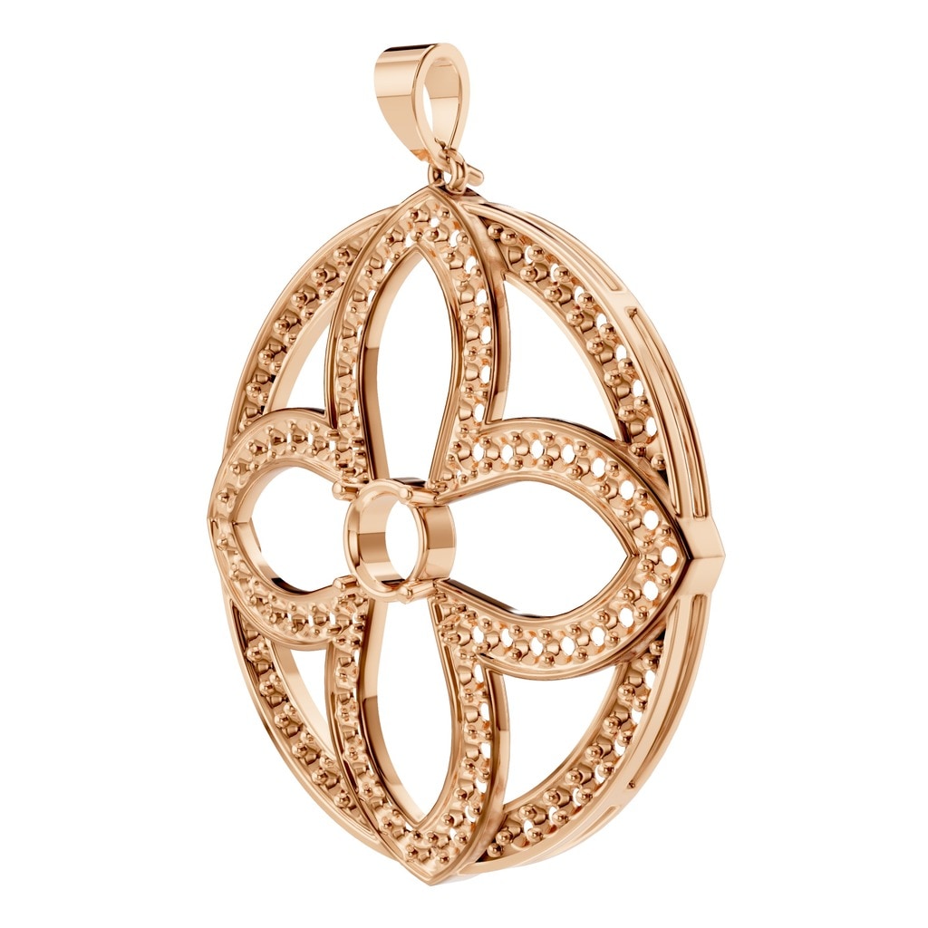 PE-4098 Rose Gold Pendant UNSET - ANGLE