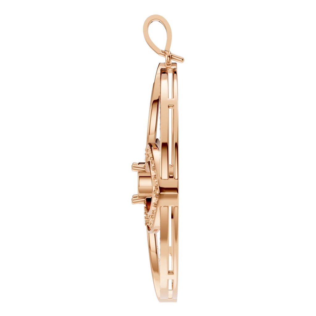 PE-4098 Rose Gold Pendant UNSET - Side View