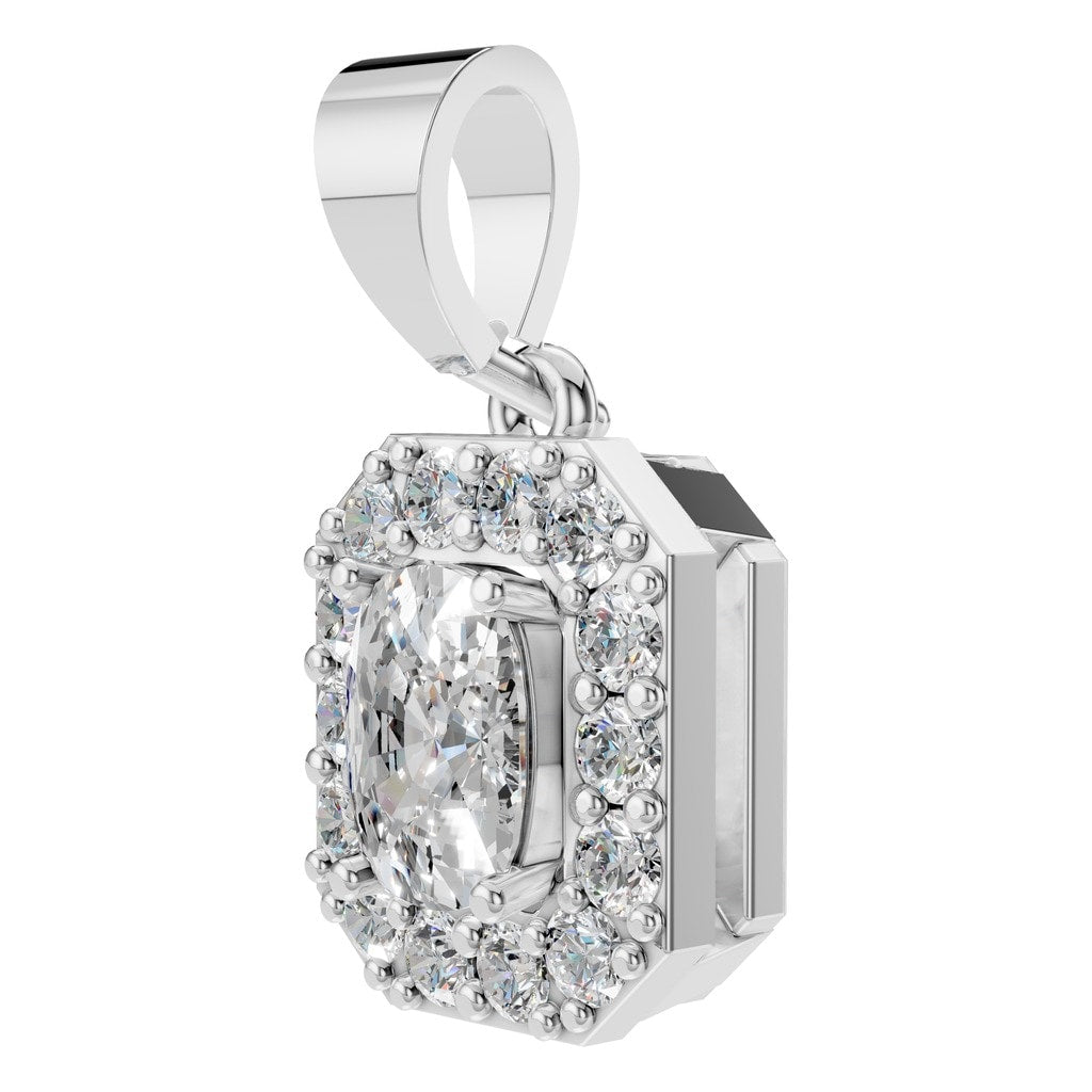 PE-4692 White Gold Pendant SET - ANGLE