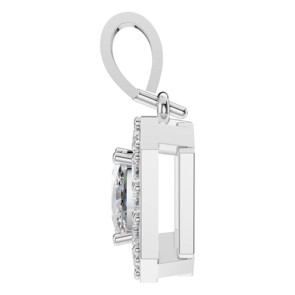 PE-4692 White Gold Pendant SET - Side View