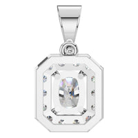 PE-4692 White Gold Pendant SET - BACK