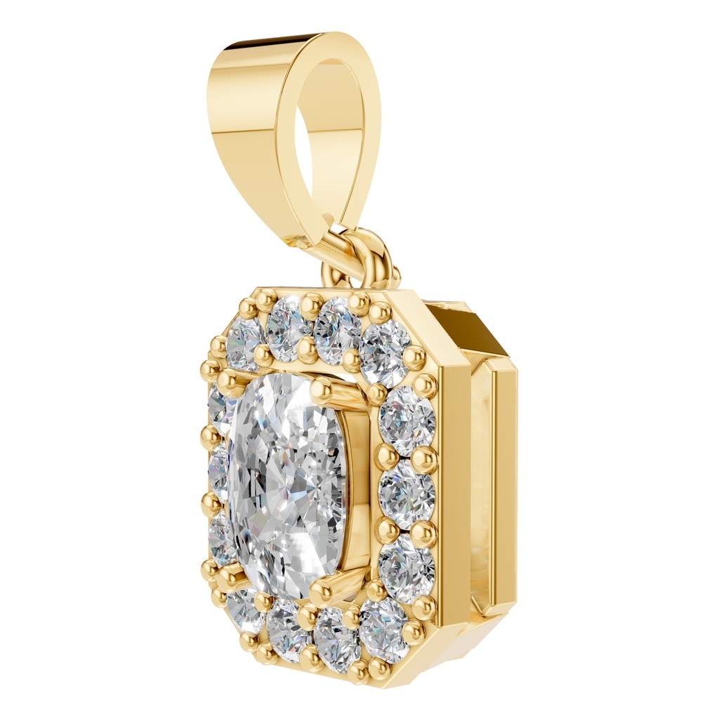 PE-4692 Yellow Gold Pendant SET - ANGLE