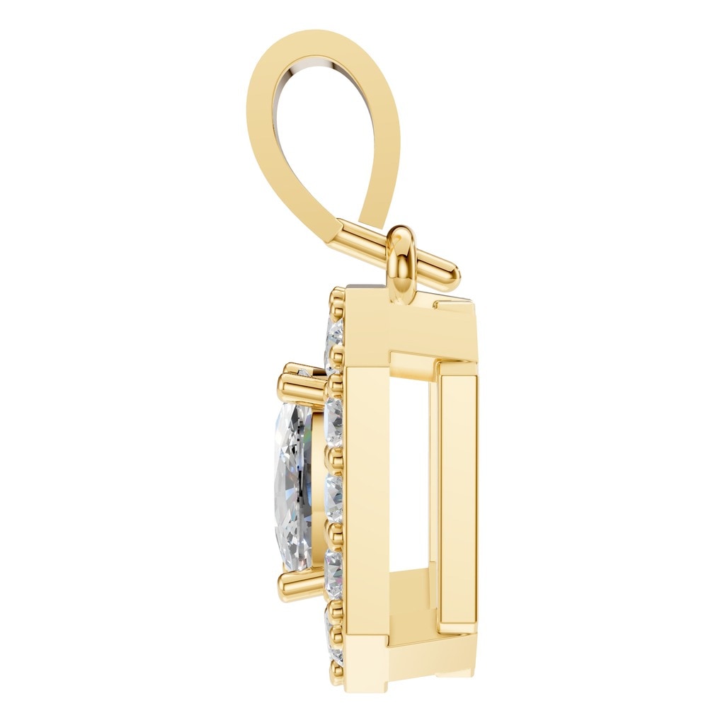 PE-4692 Yellow Gold Pendant SET - Side View