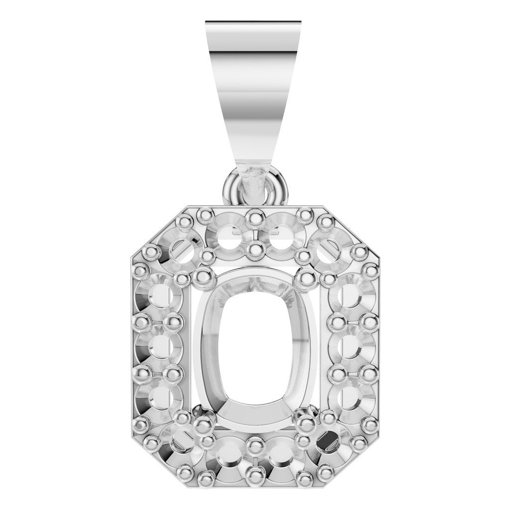 PE-4692 White Gold Pendant UNSET - Main View