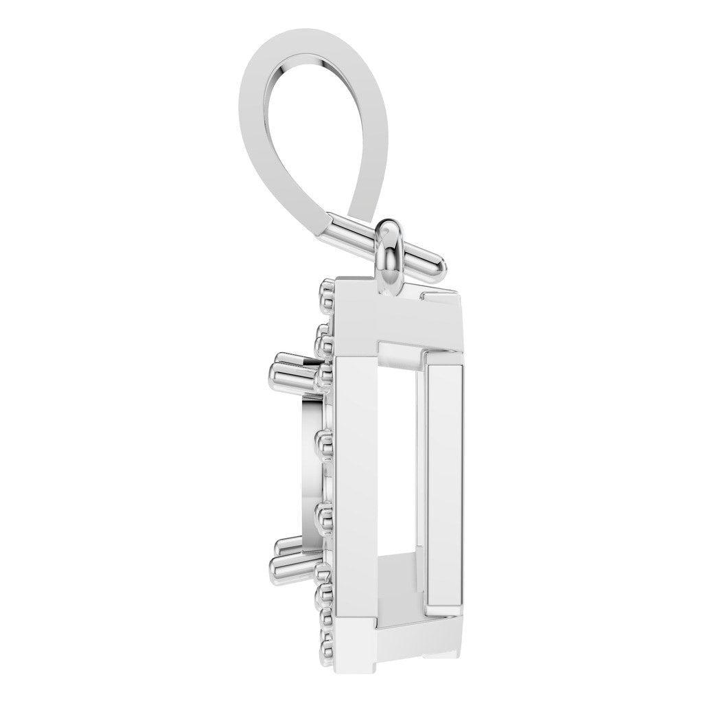 PE-4692 White Gold Pendant UNSET - Side View