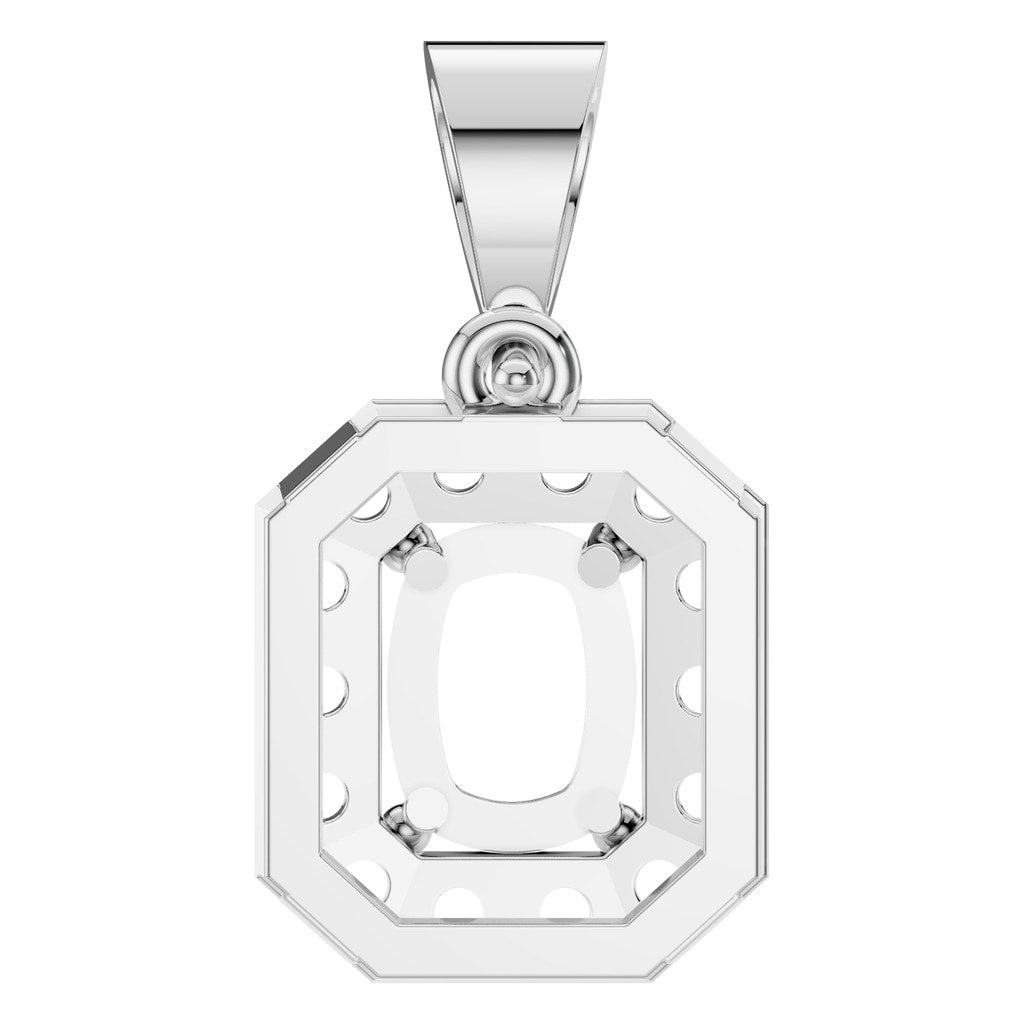 PE-4692 White Gold Pendant UNSET - BACK
