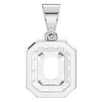 PE-4692 White Gold Pendant UNSET - BACK
