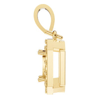 PE-4692 Yellow Gold Pendant UNSET - Side View