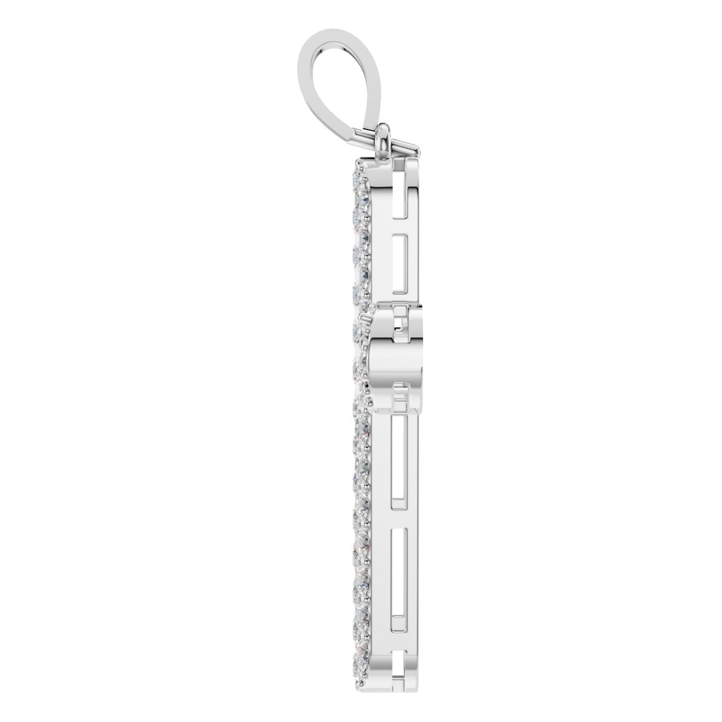 PE-5179 White Gold Pendant SET - Side View