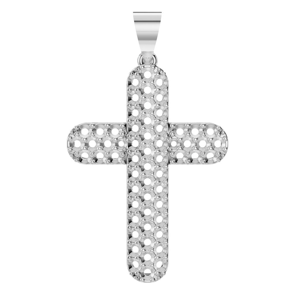 PE-5179 White Gold Pendant UNSET - Main View