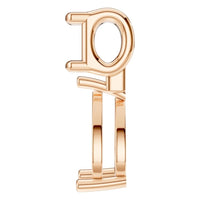 PE-5885 Rose Gold Pendant UNSET - Side View