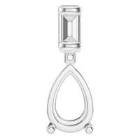 PE-5885 White Gold Pendant UNSET - Main View