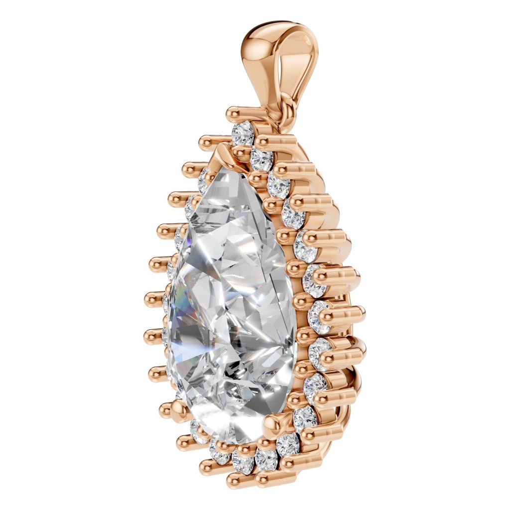 PE-5895 Rose Gold Pendant SET - ANGLE