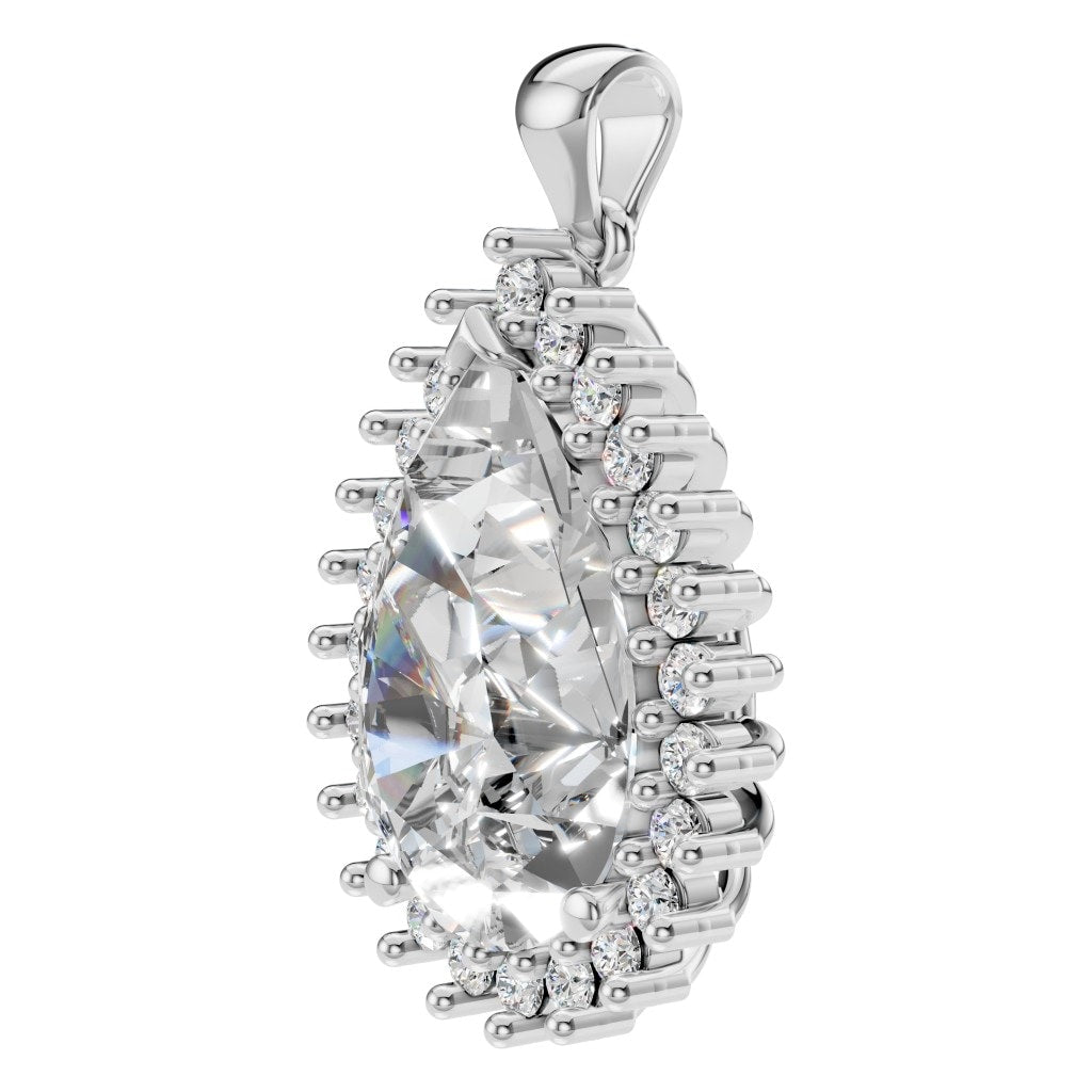 PE-5895 White Gold Pendant SET - ANGLE