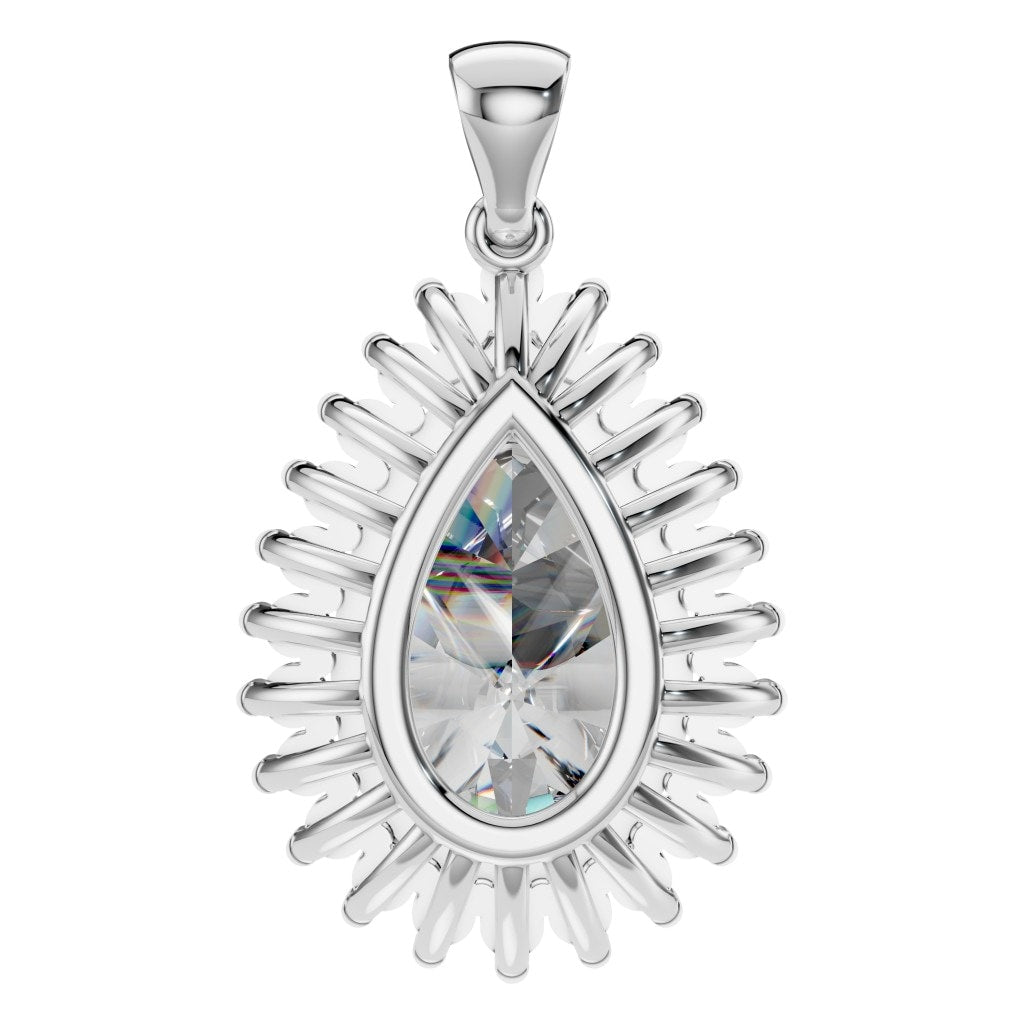 PE-5895 White Gold Pendant SET - BACK