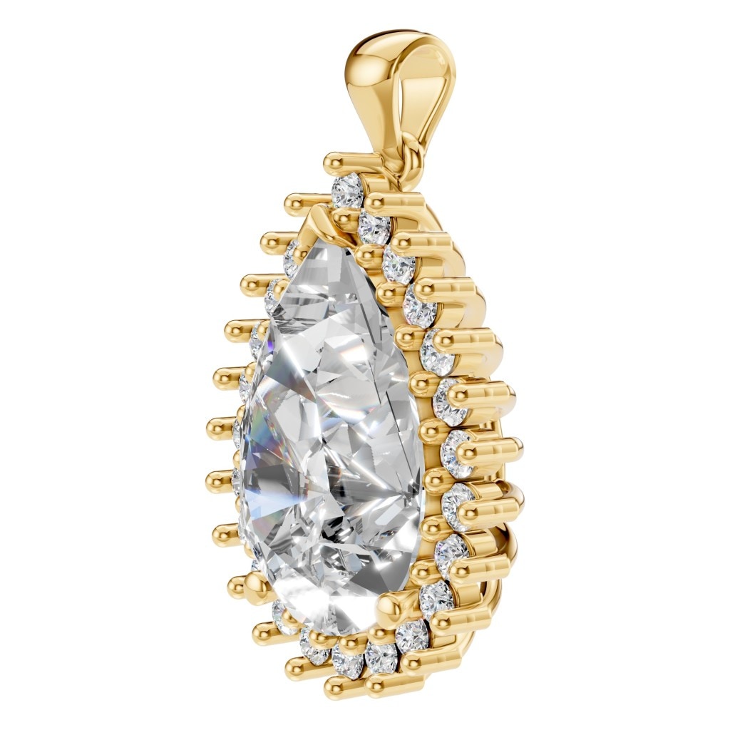 PE-5895 Yellow Gold Pendant SET - ANGLE
