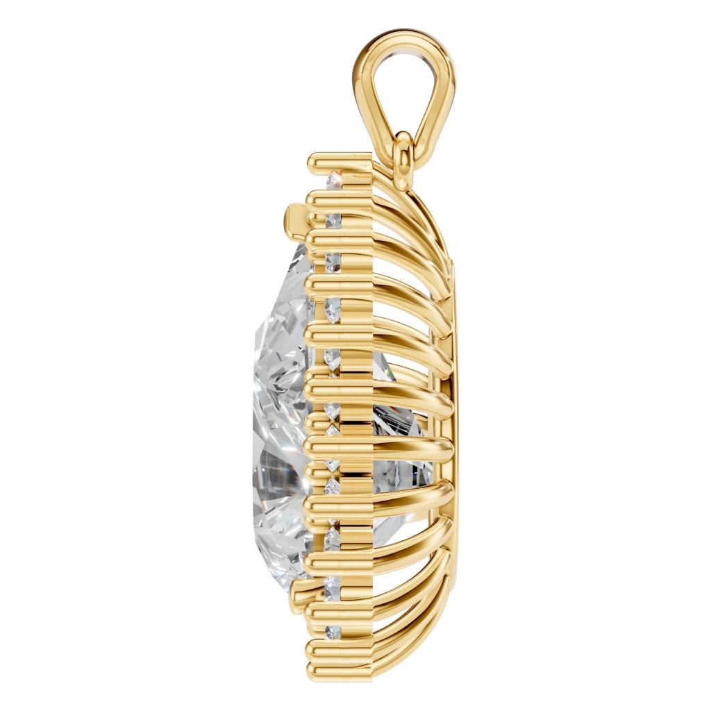 PE-5895 Yellow Gold Pendant SET - Side View