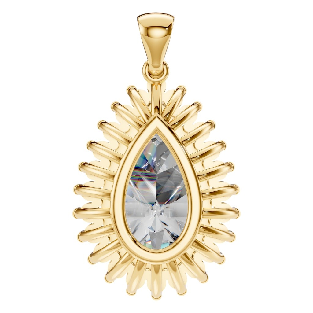 PE-5895 Yellow Gold Pendant SET - BACK