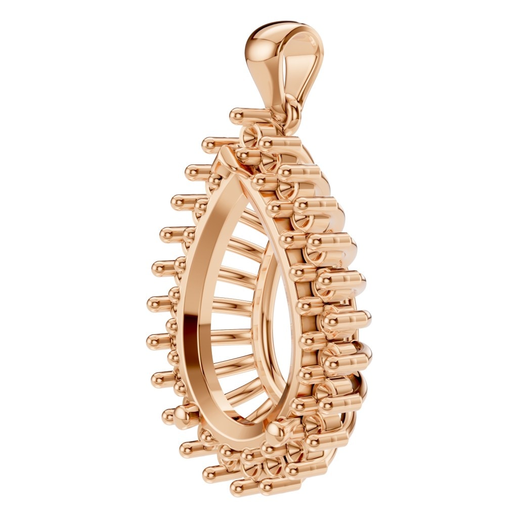 PE-5895 Rose Gold Pendant UNSET - ANGLE