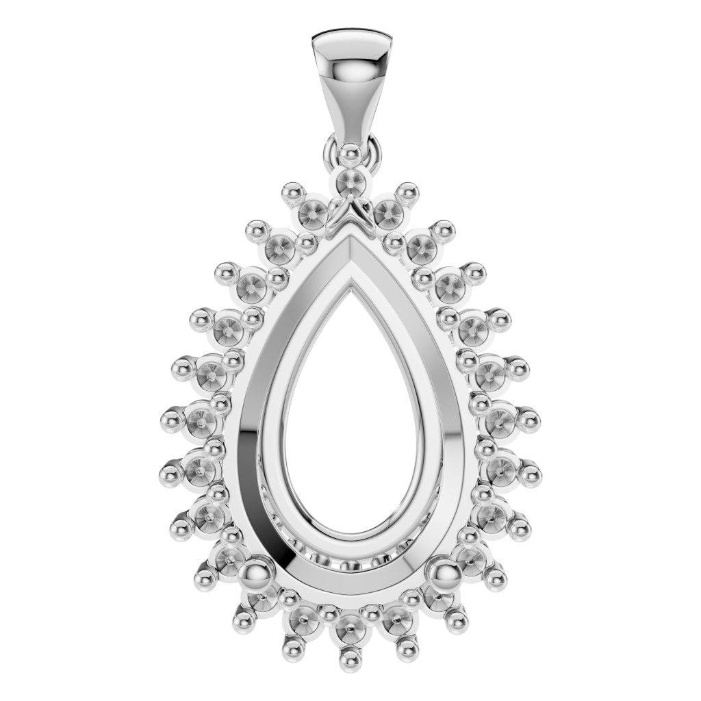 PE-5895 White Gold Pendant UNSET - Main View