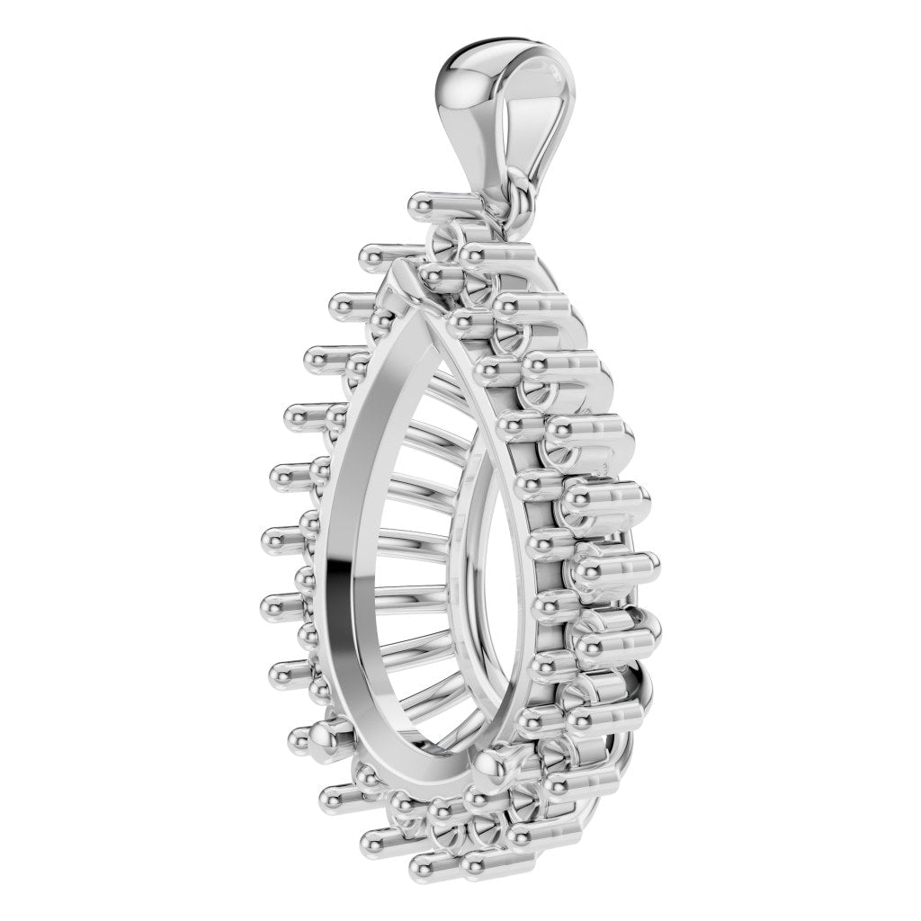 PE-5895 White Gold Pendant UNSET - ANGLE