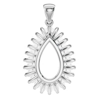 PE-5895 White Gold Pendant UNSET - BACK