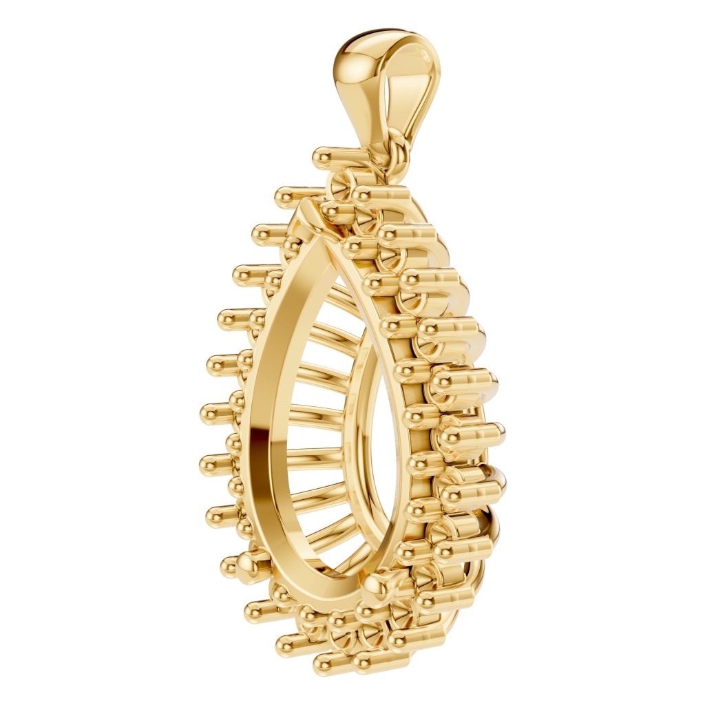 PE-5895 Yellow Gold Pendant UNSET - ANGLE