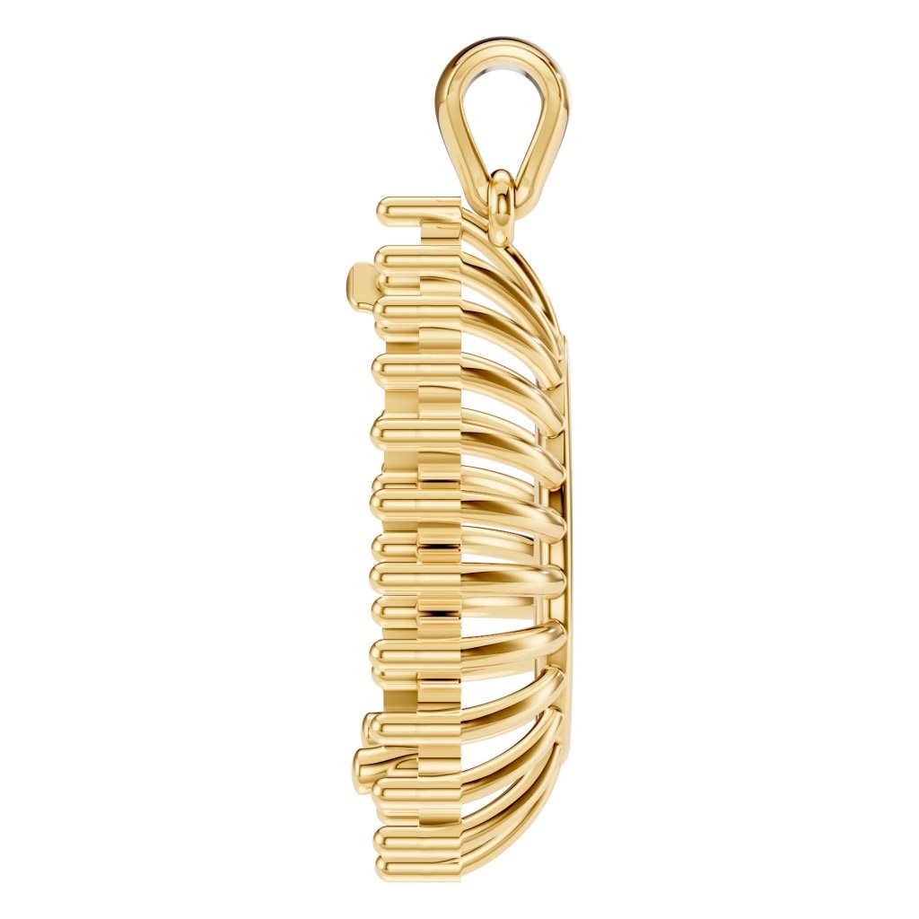 PE-5895 Yellow Gold Pendant UNSET - Side View