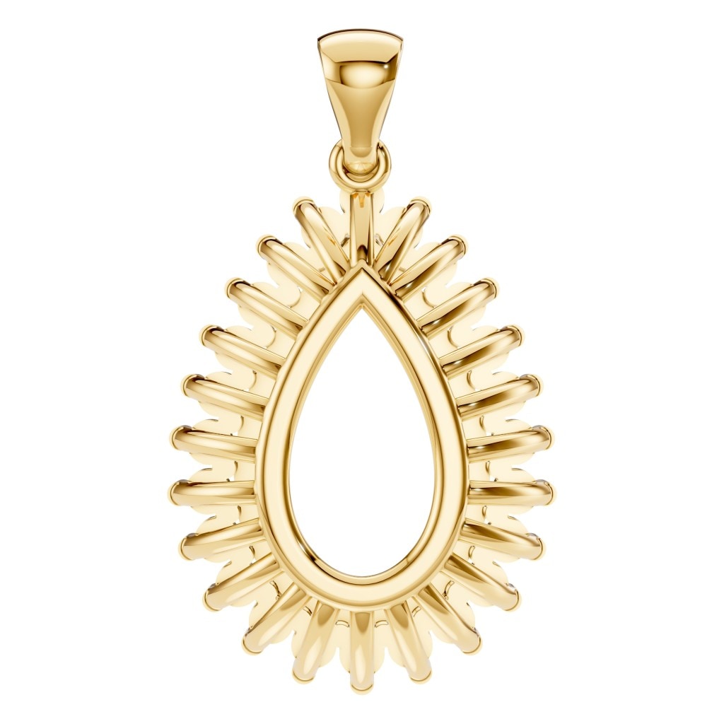 PE-5895 Yellow Gold Pendant UNSET - BACK