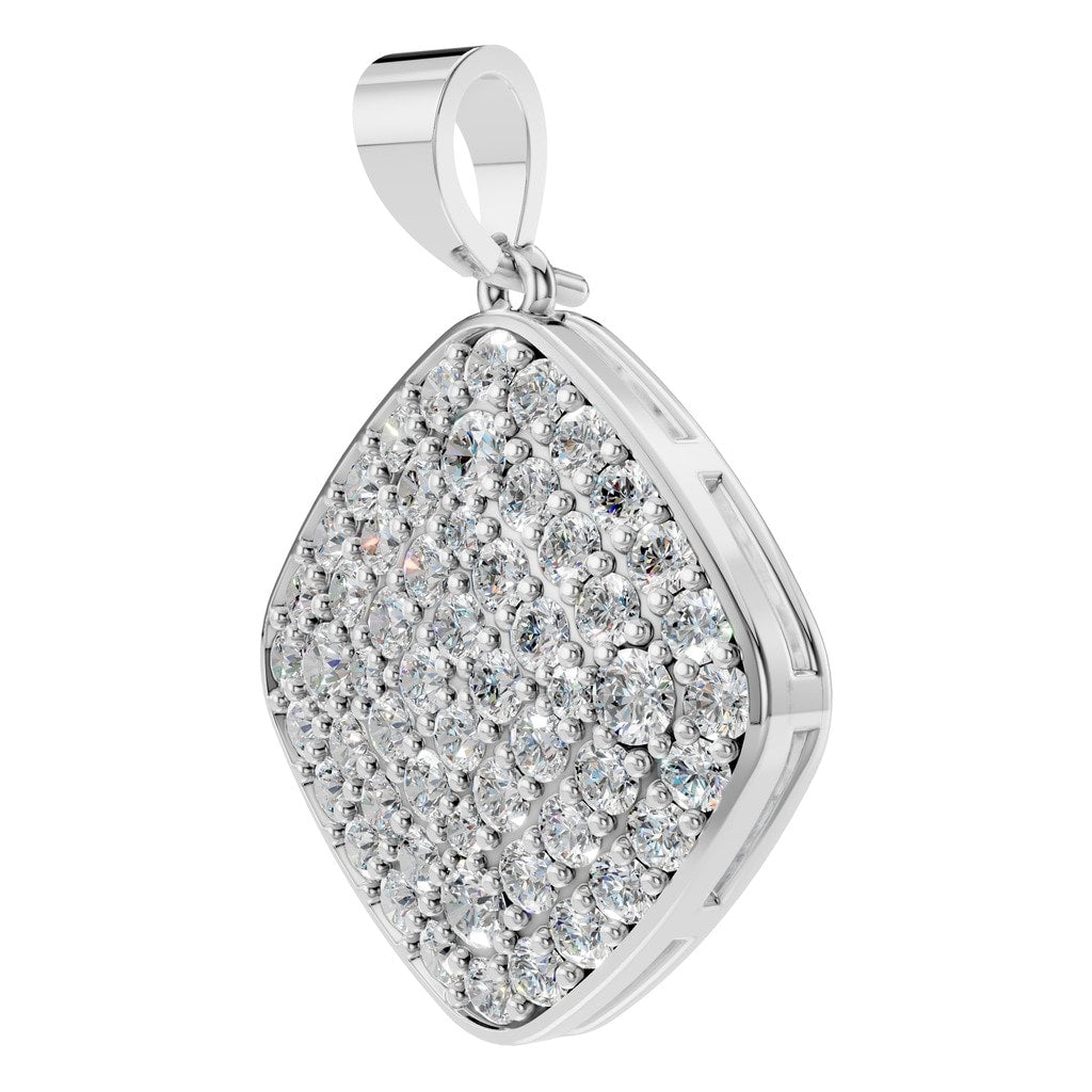 PE-6620 White Gold Pendant SET - ANGLE