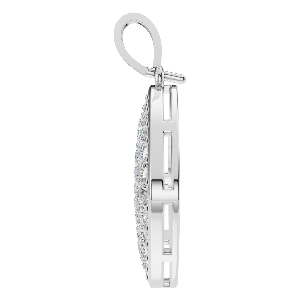 PE-6620 White Gold Pendant SET - Side View
