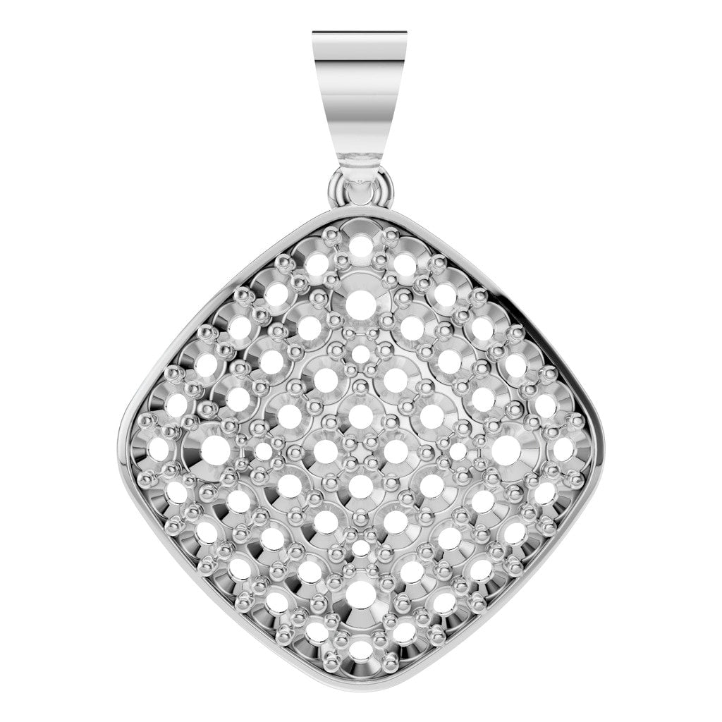 PE-6620 White Gold Pendant UNSET - Main View