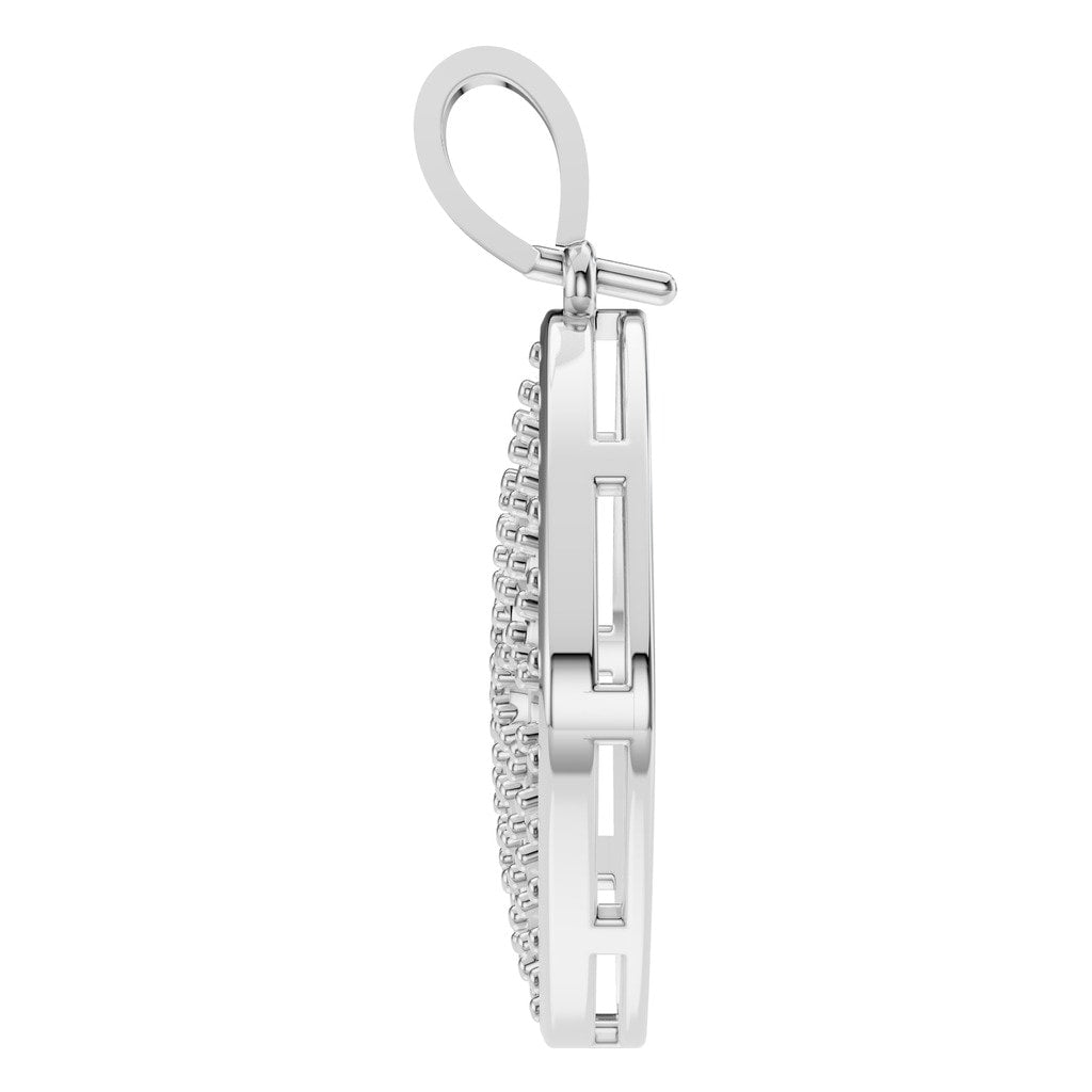 PE-6620 White Gold Pendant UNSET - Side View