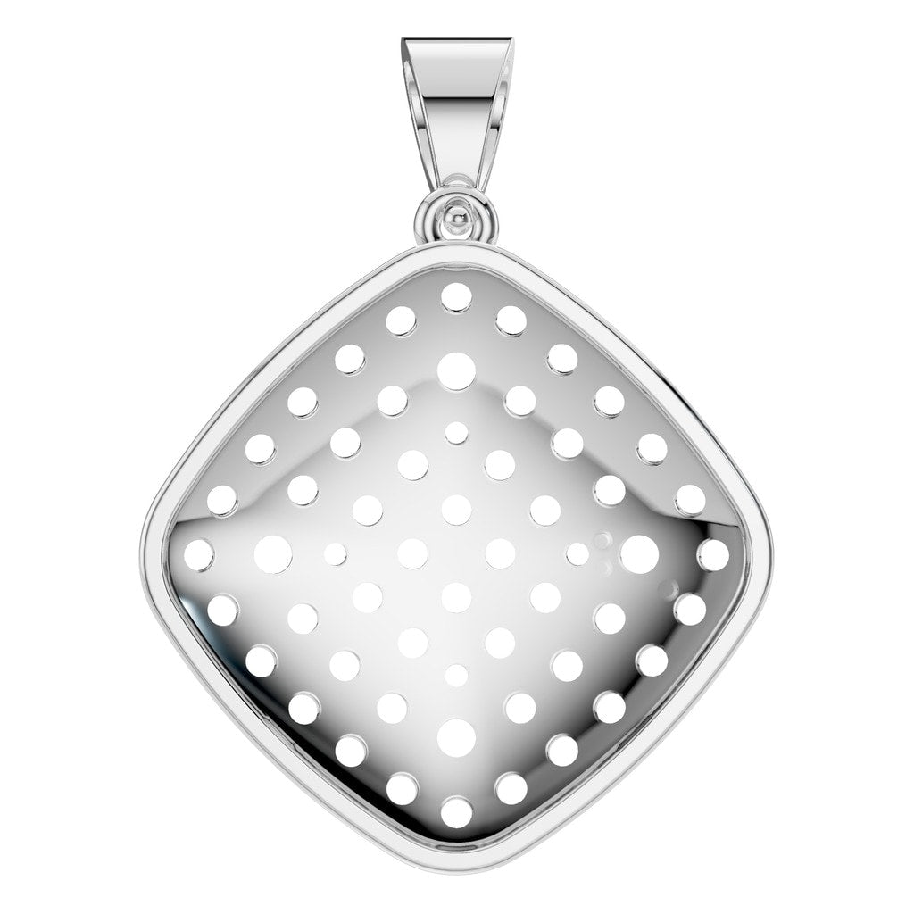 PE-6620 White Gold Pendant UNSET - BACK