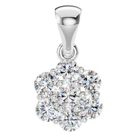 PE-7111 White Gold Pendant SET - Main View