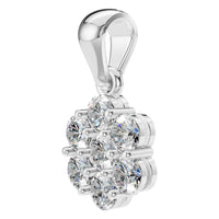PE-7111 White Gold Pendant SET - ANGLE
