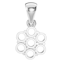 PE-7111 White Gold Pendant UNSET - BACK