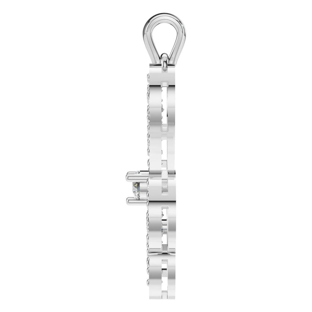 PE-7463 White Gold Pendant SET - Side View