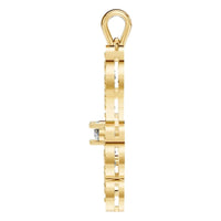 PE-7463 Yellow Gold Pendant SET - Side View