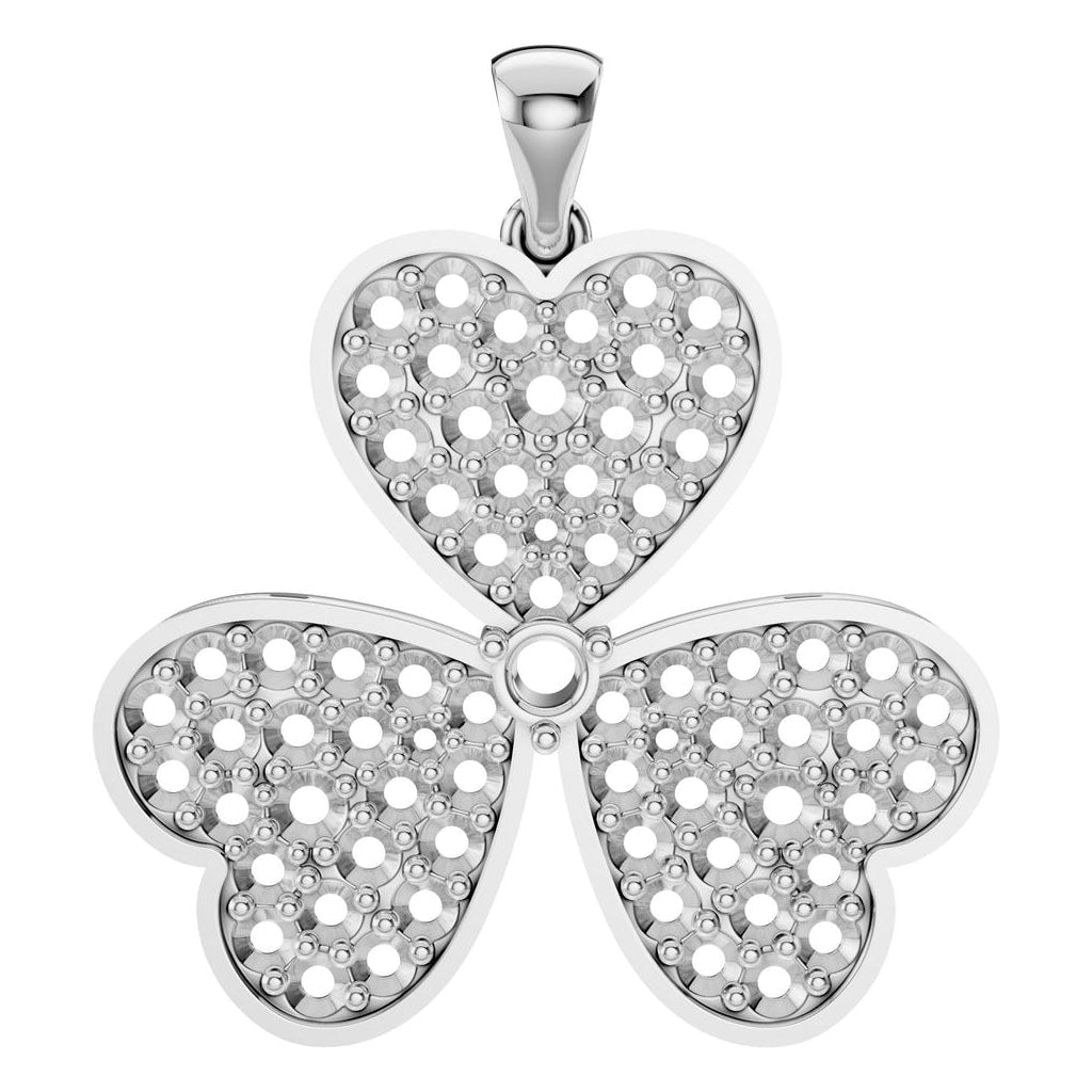 PE-7463 White Gold Pendant UNSET - Main View