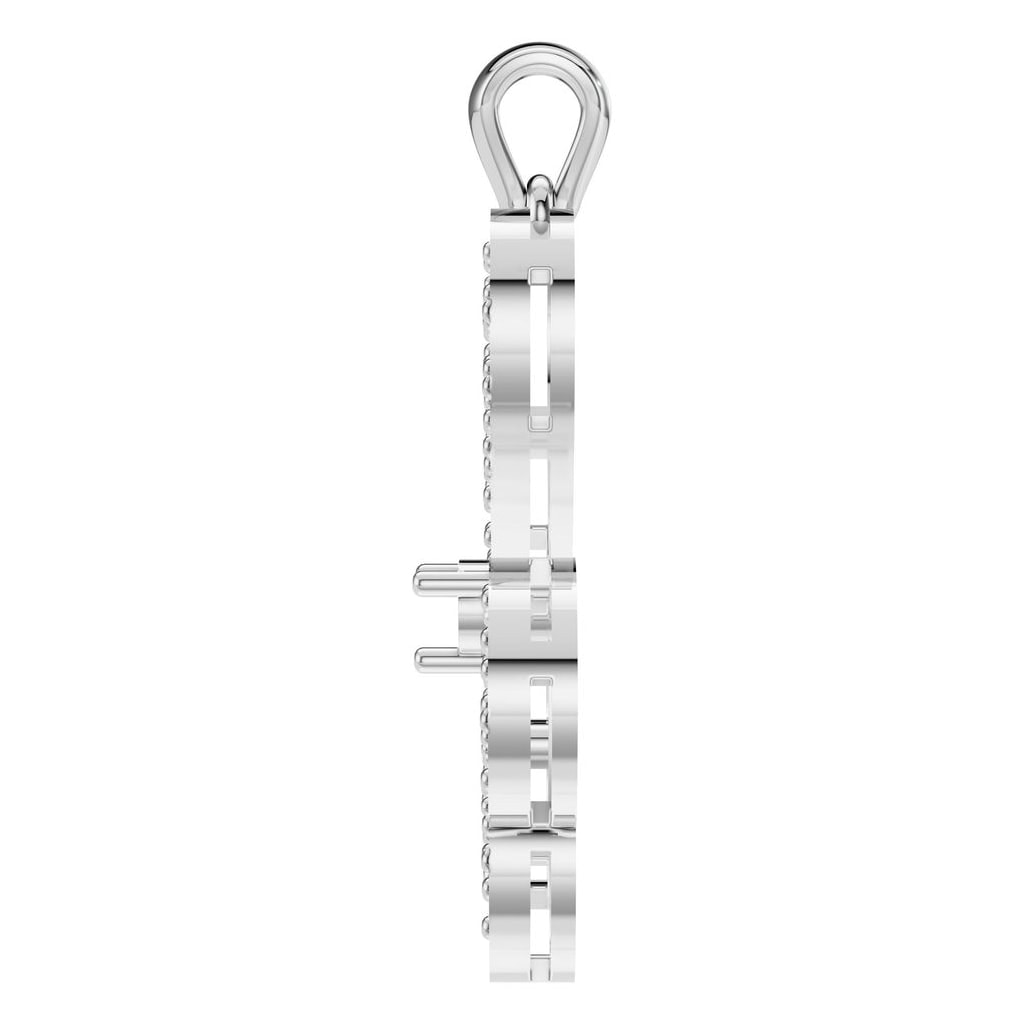 PE-7463 White Gold Pendant UNSET - Side View
