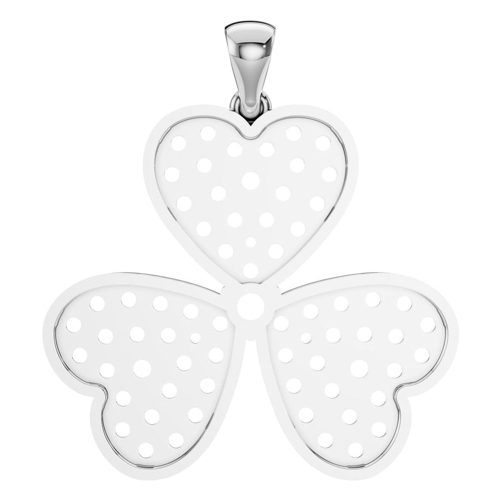 PE-7463 White Gold Pendant UNSET - BACK
