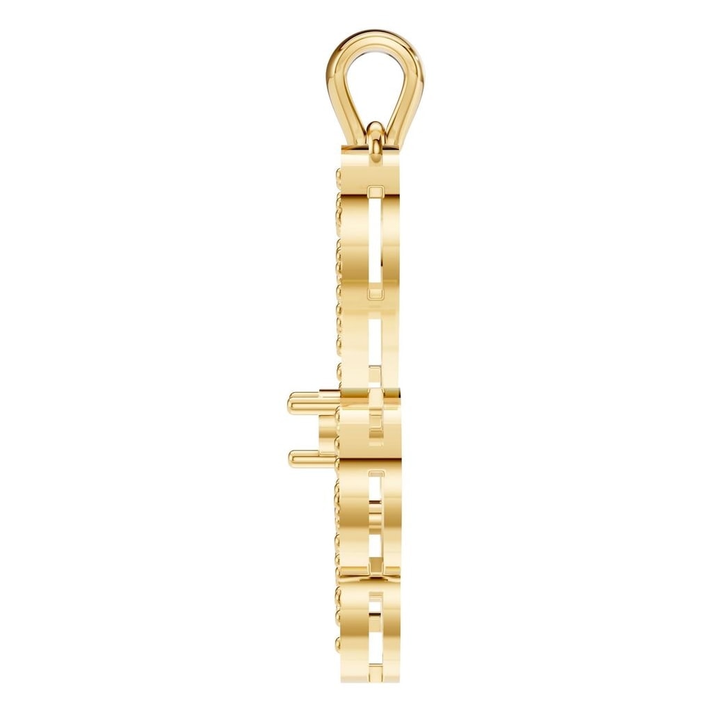 PE-7463 Yellow Gold Pendant UNSET - Side View