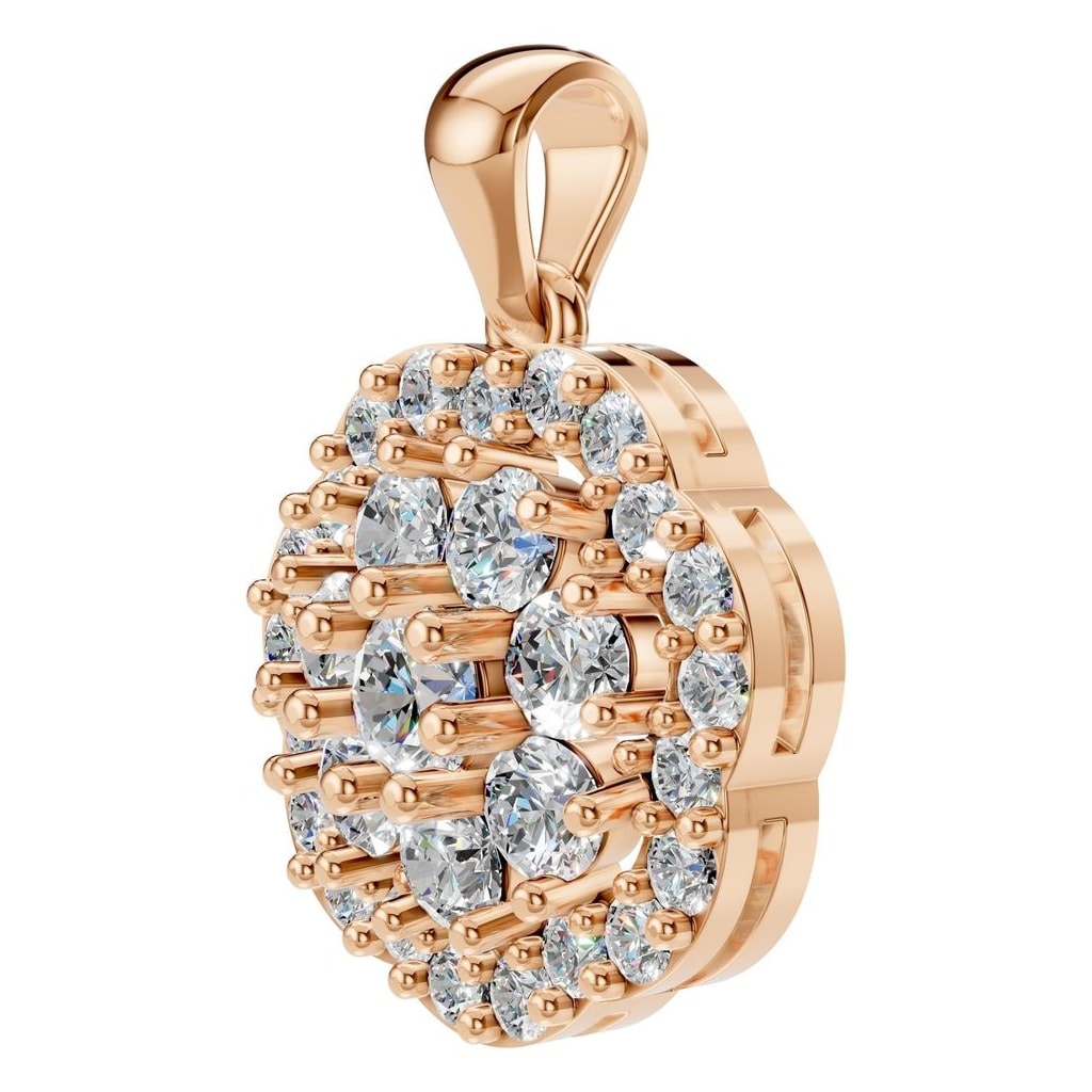 PE-7689 Rose Gold Pendant SET - ANGLE