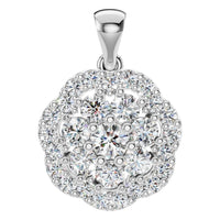 PE-7689 White Gold Pendant SET - Main View