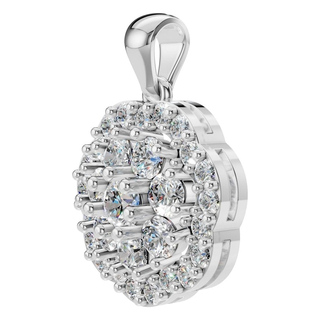 PE-7689 White Gold Pendant SET - ANGLE