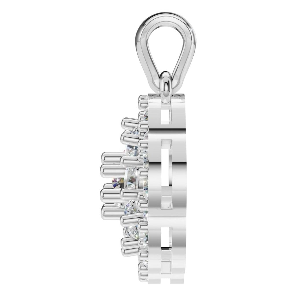 PE-7689 White Gold Pendant SET - Side View