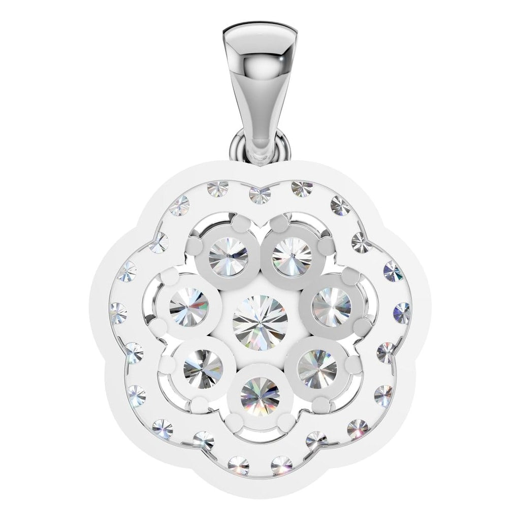 PE-7689 White Gold Pendant SET - BACK