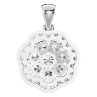 PE-7689 White Gold Pendant SET - BACK